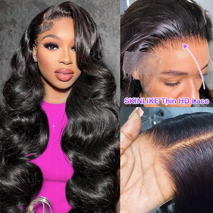 13x4 Lace Front Human Hair Wigs Natural Color Body Wave Density - Hairliegant