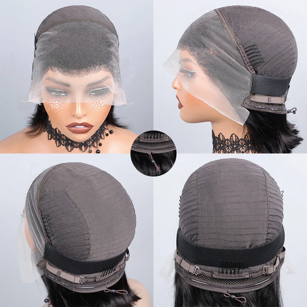 Bob Wig Human Hair 13x4 Hd Lace Front Human Hair Wigs For Black Women Glueless Lace Front Wigs Pre Plucked Pre Cut Straight Bob - Hairliegant