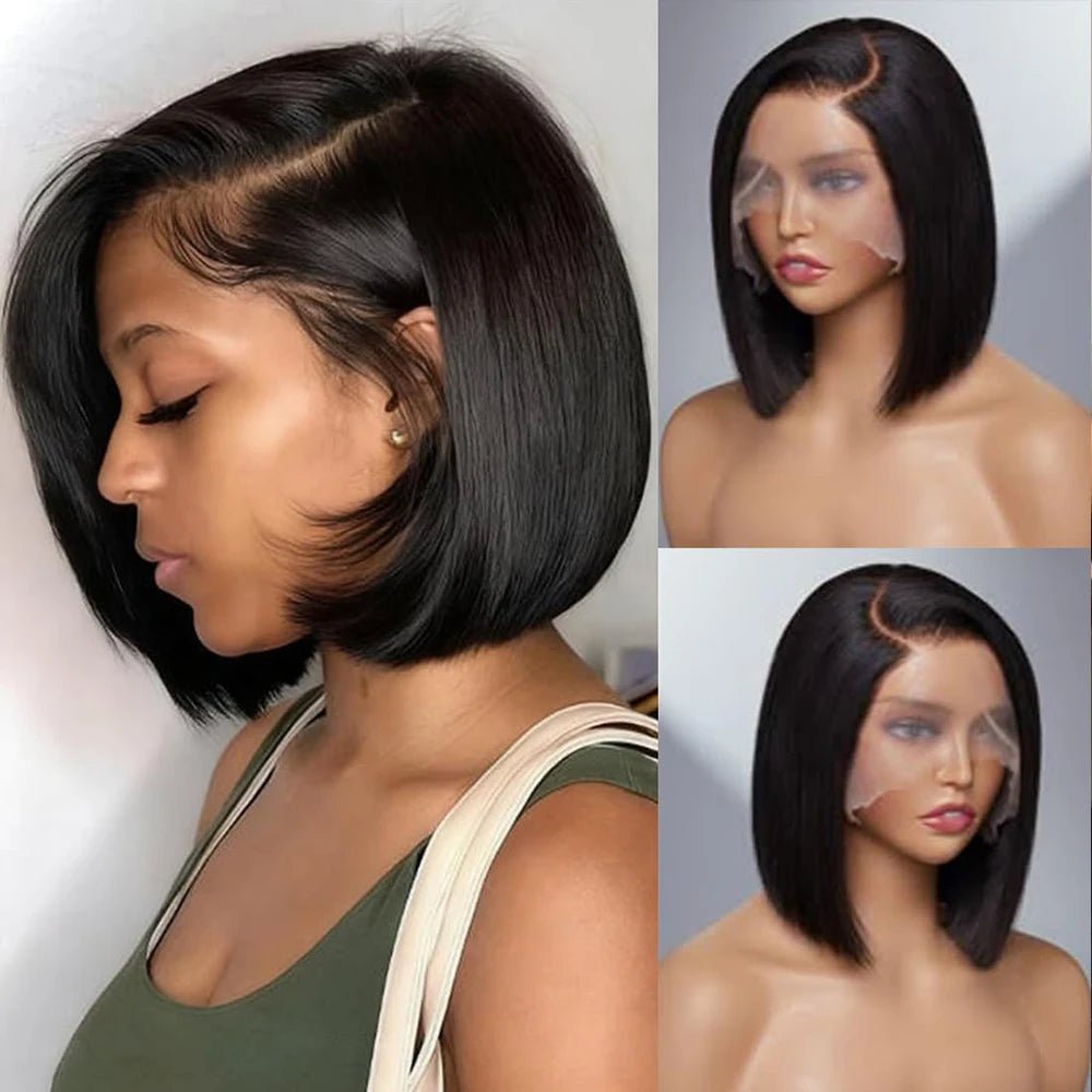 Bob Wig Human Hair 13x4 Hd Lace Front Human Hair Wigs For Black Women Glueless Lace Front Wigs Pre Plucked Pre Cut Straight Bob - Hairliegant