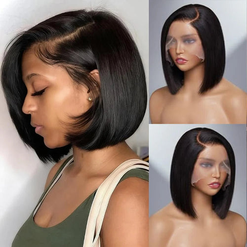 Bob Wig Human Hair 13x4 Hd Lace Front Human Hair Wigs For Black Women Glueless Lace Front Wigs Pre Plucked Pre Cut Straight Bob - Hairliegant