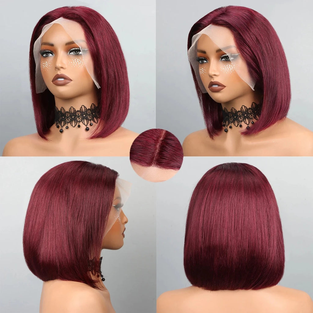 Bob Wig Human Hair 13x4 Hd Lace Front Human Hair Wigs For Black Women Glueless Lace Front Wigs Pre Plucked Pre Cut Straight Bob - Hairliegant