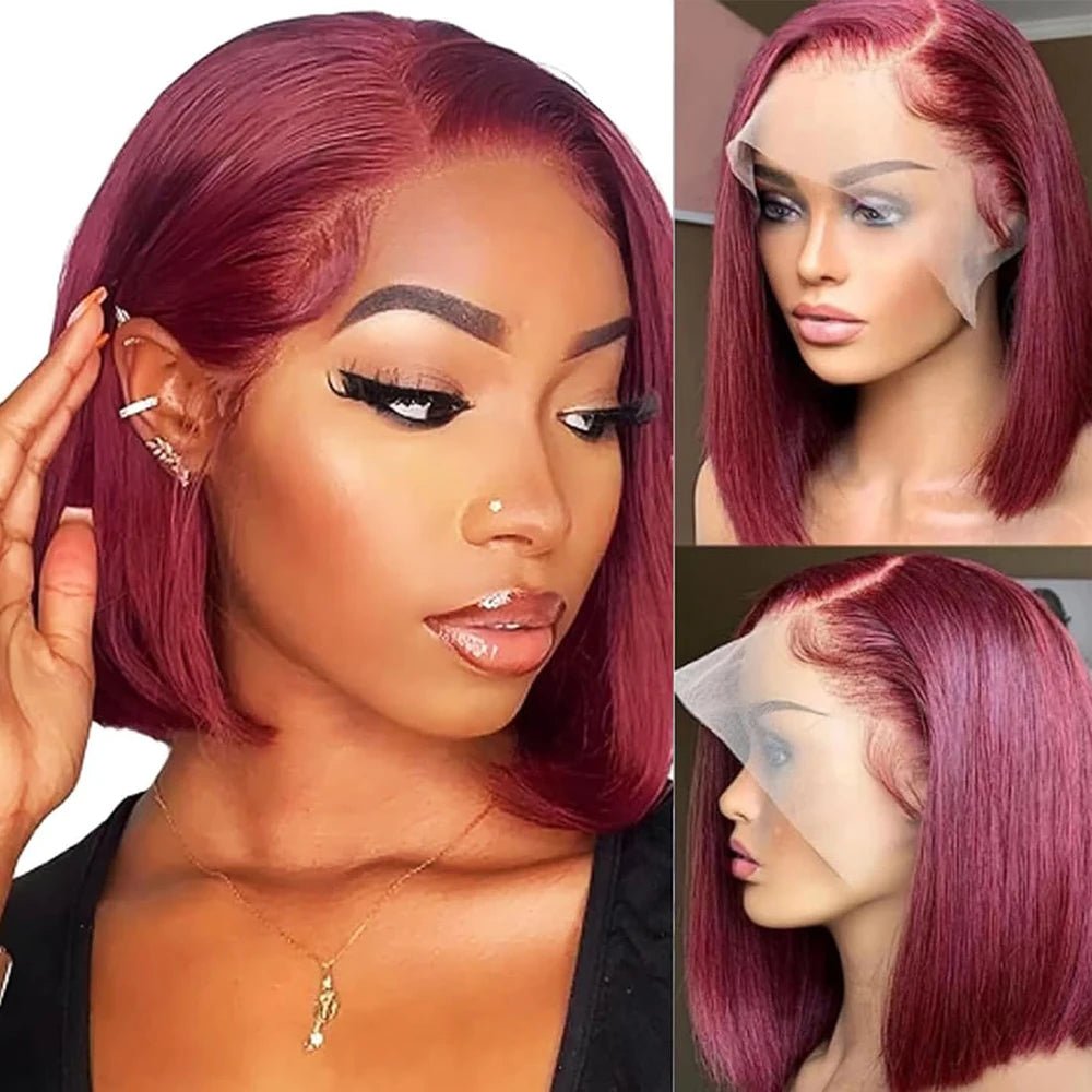 Bob Wig Human Hair 13x4 Hd Lace Front Human Hair Wigs For Black Women Glueless Lace Front Wigs Pre Plucked Pre Cut Straight Bob - Hairliegant