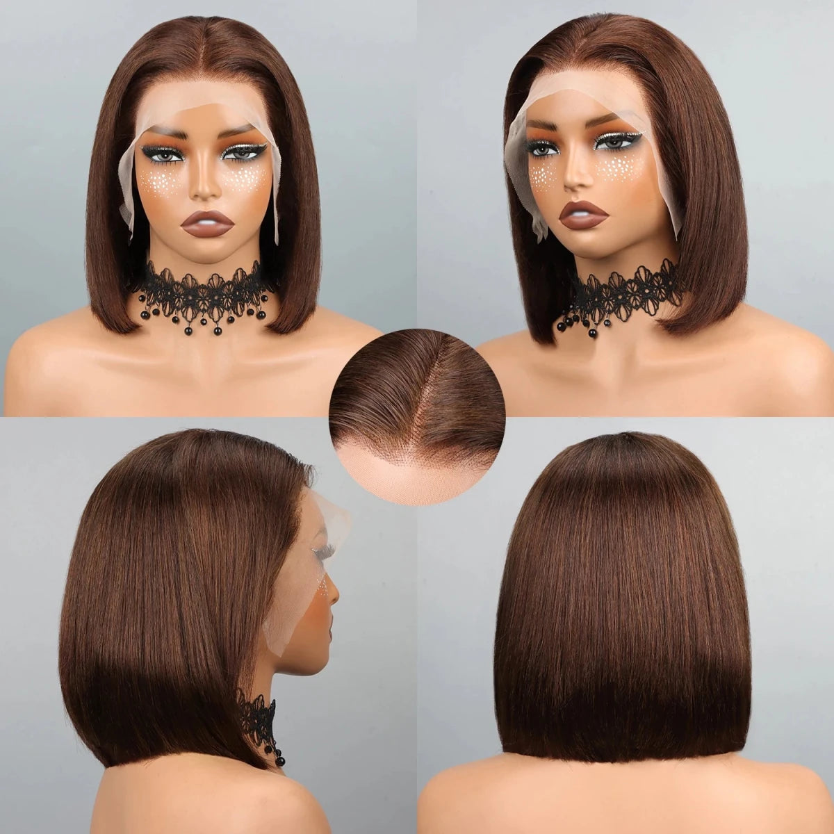Bob Wig Human Hair 13x4 Hd Lace Front Human Hair Wigs For Black Women Glueless Lace Front Wigs Pre Plucked Pre Cut Straight Bob - Hairliegant
