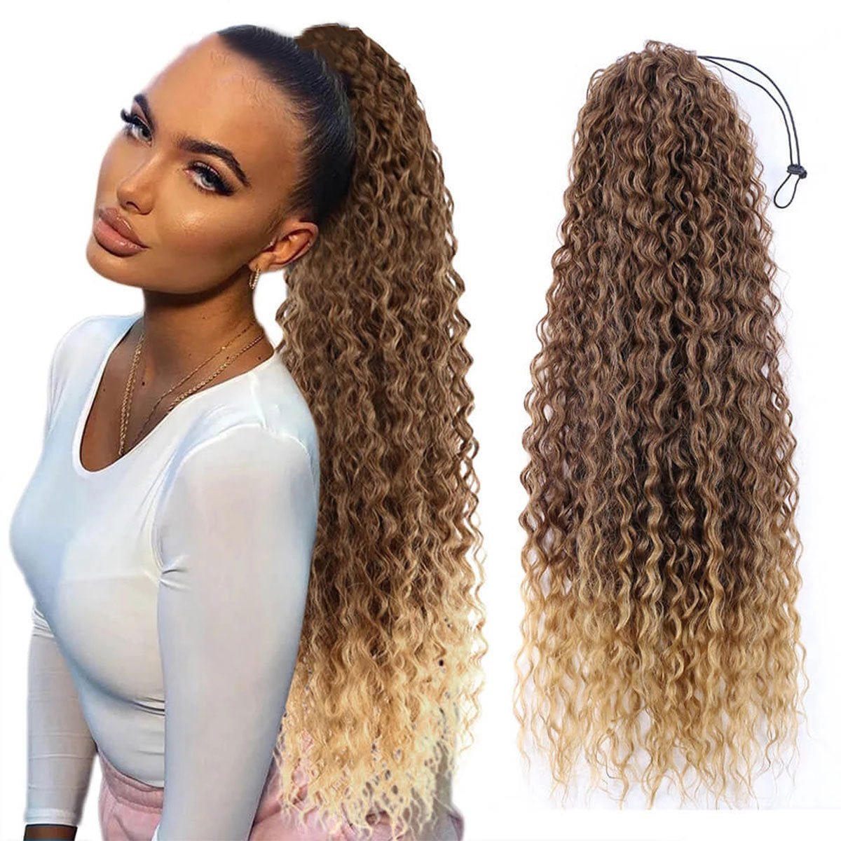 Chemical Fiber Small Roll Drawstring Ponytail - Hairliegant