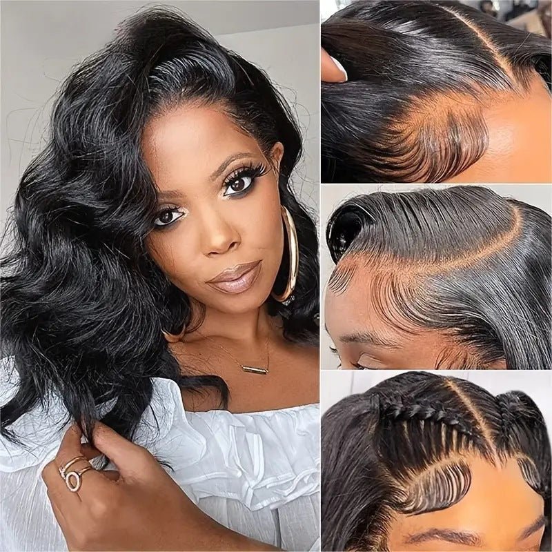 Front Lace Synthetic Wig with Wavy Curls - Hairliegant
