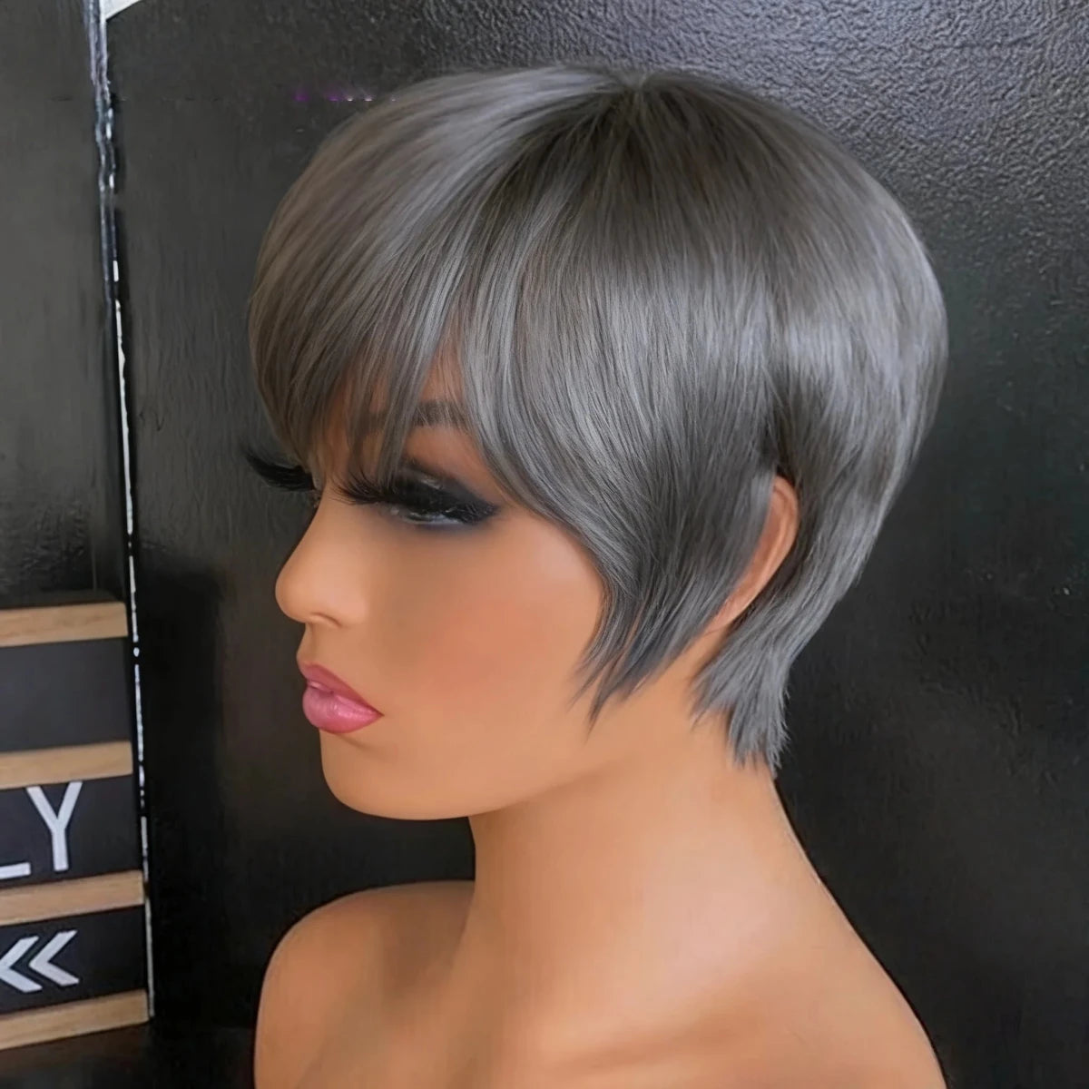 Human Hair Wigs Blonde Human Hair Wig With Bangs Wigs For Women Remy Hair Short Straight Hair Full Machine Made - Hairliegant