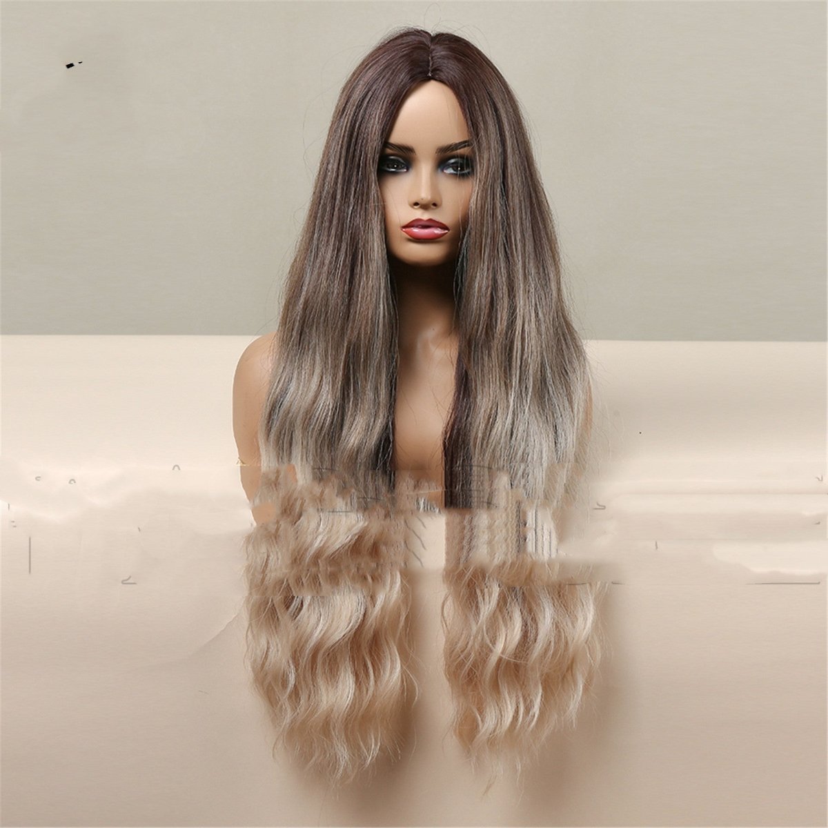 Medium Brown Gradient Blonde Women's Long Curly Hair - Hairliegant