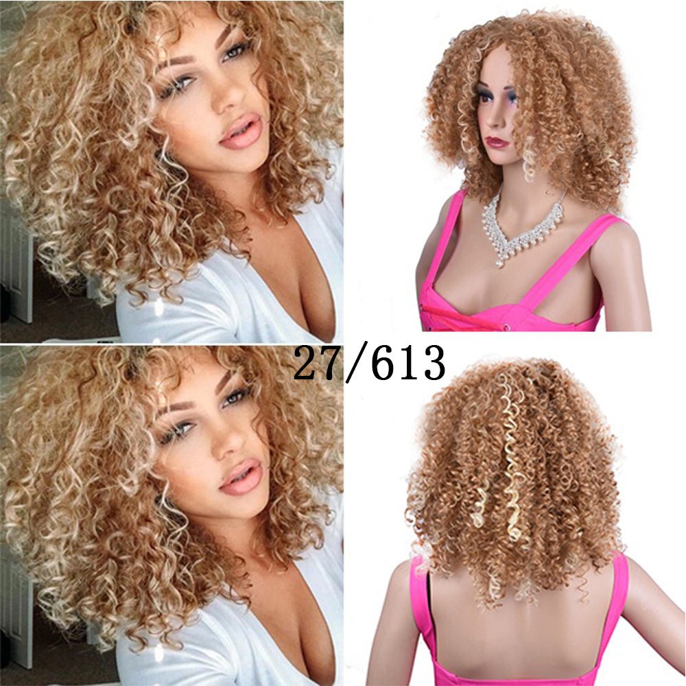 Synthetic Afro Curly Wig African Wigs For Black Women - Hairliegant