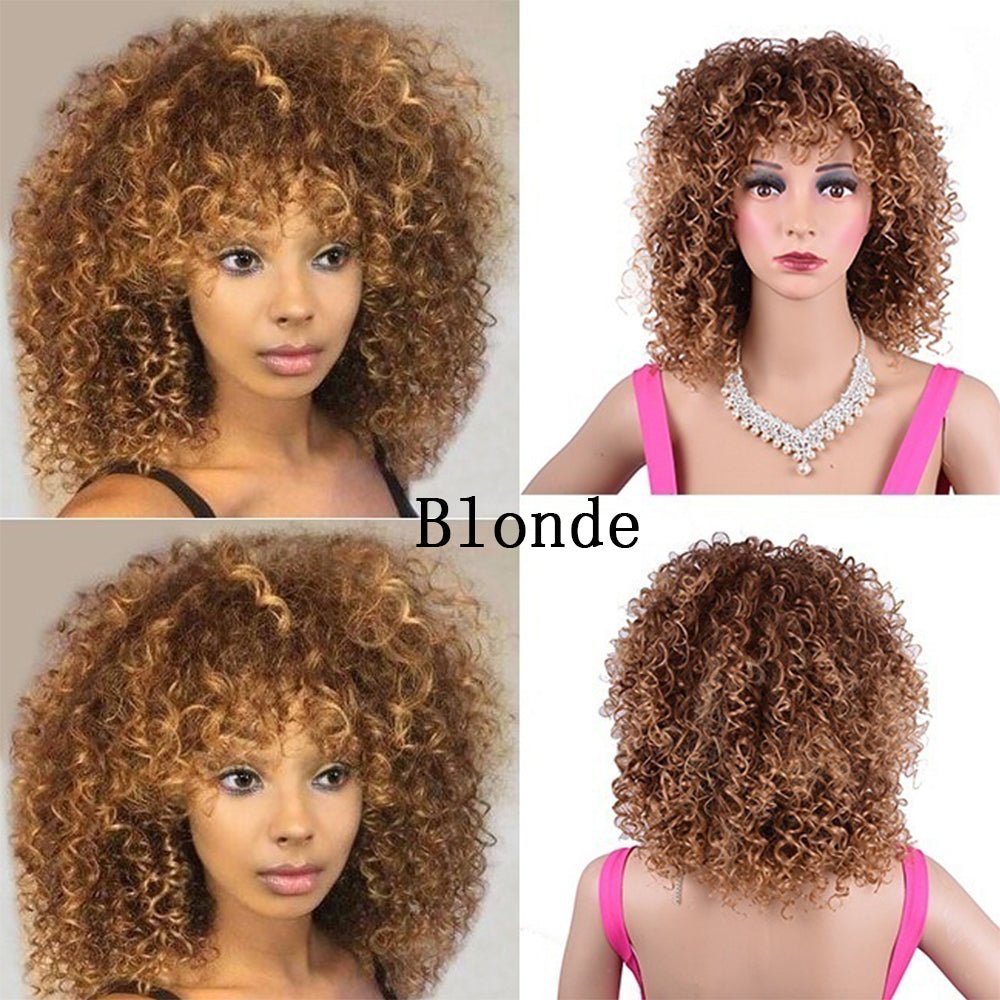 Synthetic Afro Curly Wig African Wigs For Black Women - Hairliegant